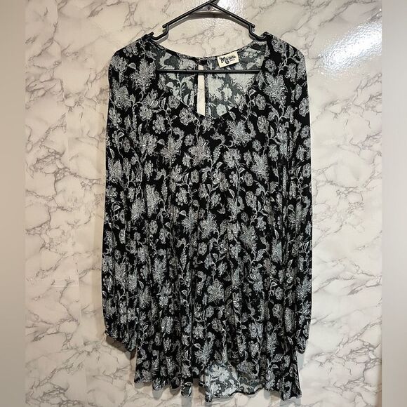 Show me Your MUMU Floral Tunic Mini Dress Size S - Picture 1 of 7